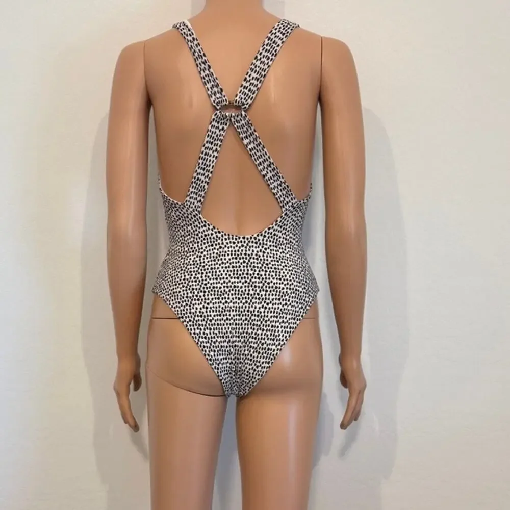 Anthropologie Tavik XS Jayce one piece tortoise detail swimsuit SW2 2965